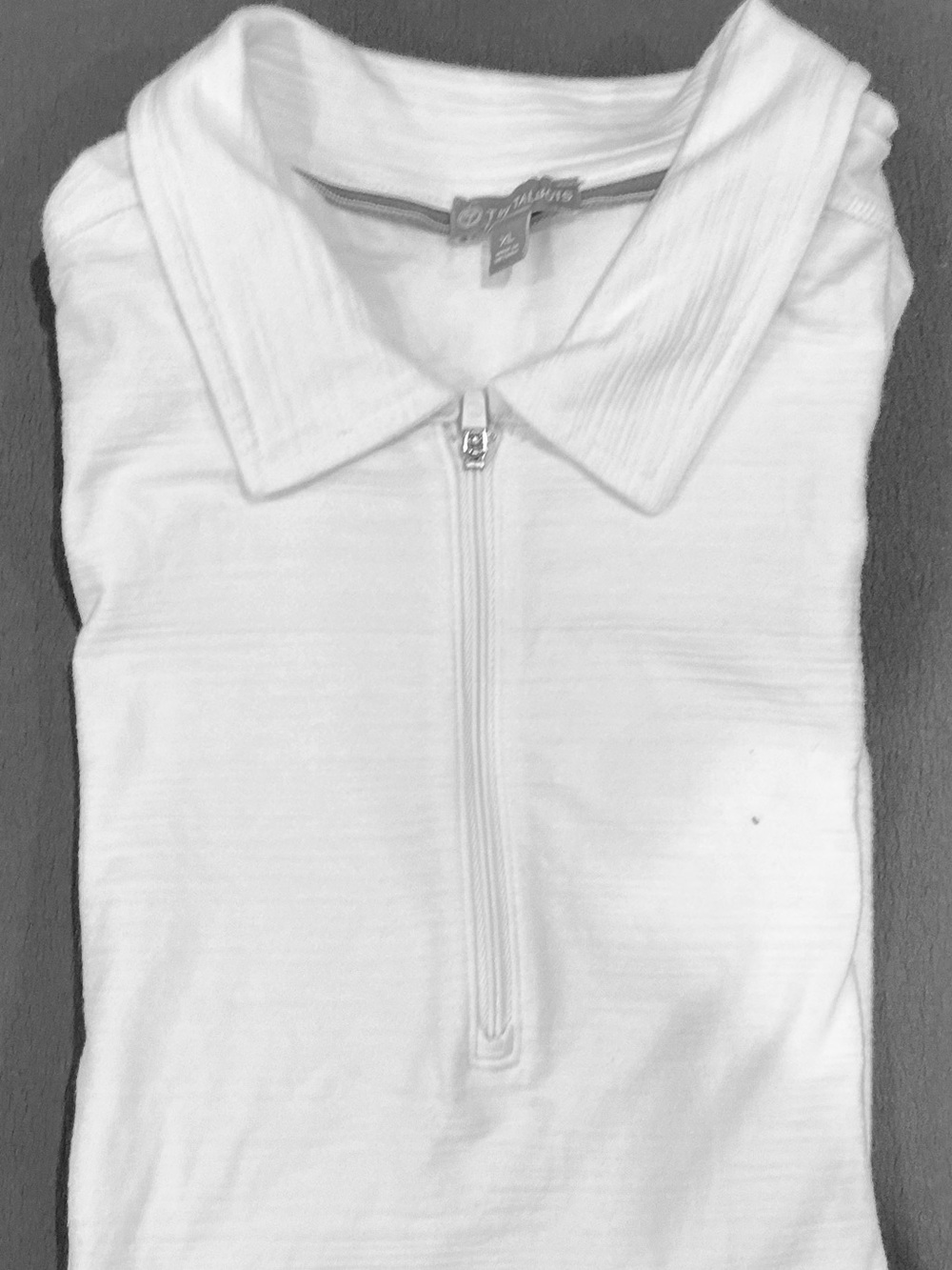 Talbots White Sleeveless Polo Zip Top
